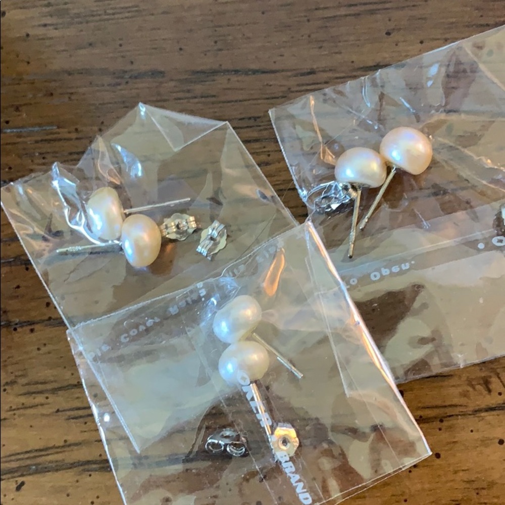 Imitation pearl studs - 3 pair